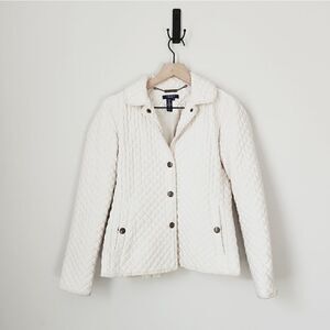 Chaps Cream Quilted Puffer Jacket Size Small